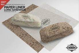 Long Sandwich Paper Liner Mockup Psd Mockup Free Mockups Psd In 2020 Paper Liner Packaging Mockup Sandwich Packaging
