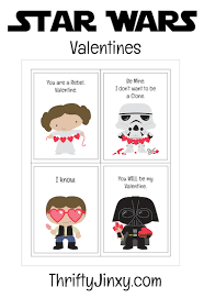 Scrambling around at the last minute to make sure you've got something for your significant other. Free Star Wars Valentine Printables Thrifty Jinxy