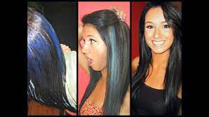 Click here to see which types of highlights go perfectly if wearing a layered chop, those blonde streaks can emphasize the layers. Howto Get Blue Streaks All About My Hair Youtube
