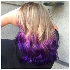 Blonde hair with pink highlights. Purple Ombre Melt On Blonde Hair By Amy Ziegler Askforamy Joico Versatilestrands Ombre Hair Blonde Dyed Blonde Hair Ombre Hair Color