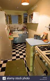 1950s kitchen uk high resolution stock