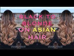 Whether thin, thick, straight, or wavy: From Black To Blonde Balayage Ombre On Asian Hair Youtube