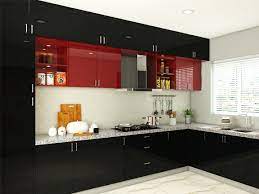 wine red modular kitchen