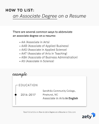 list a degree on a resume [associate