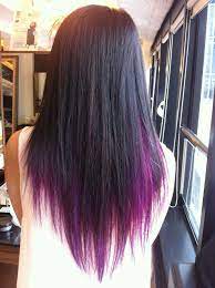 I love her tip to put your. Black Hair With Purple Underneath And On The Ends Purple Underneath Hair Hair Styles Brown Layered Hair