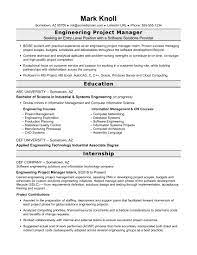 entry level project manager resume for