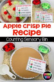 Apple Pie Recipe Cards Counting Activity For Sensory Bin Preschool Apple Activities Apple Preschool Preschool Apple Theme
