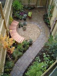 Feng Shui Garden Fashion Bench Wood Walkway Stone Slabs Tiles Small Backyard Gardens Small Backyard Landscaping Small Courtyard Gardens