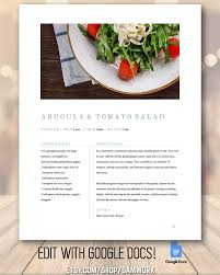 Recipe Book Template Simple Clean Family Cookbook Editable Etsy Recipe Book Templates Recipes Recipe Book Design