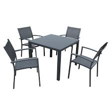Mimosa 5pc Ascot Aluminium Setting Patio Dining Table Bistro Table Outdoor Aluminum Patio Furniture