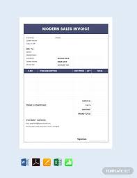 Free Modern Sales Invoice Template Pdf Word Doc Excel Psd Apple Mac Pages Apple Numbers Illustrator Invoice Template Invoice Design Template Word Doc