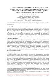 Pdf Article Review Of Financial Management And Accounting In State Islamic Religious Councils In Malaysia A Grounded Theory By Abdul Rahim