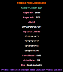 Prediksi Hk Malam Ini 07 Januari 2021 Di 2021 Sydney 17 Desember Malam