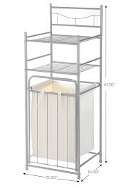 It has two cabinets with formed vacuumed doors that had pewter colored handles that add a refined touch of elegance. Mainstays 2 Shelf Bathroom Storage Tower With Hamper Satin Nickel Walmart Com Walmart Com
