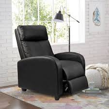 Walnew Home Theater Pu Leather Recliner With Padded Seat And Backrest In Black Walmart Com Leather Sofa Living Room Living Room Recliner Living Room Leather