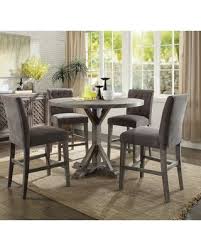 The table does not have the locking ring and just there is a locking pin but is on the side and allows the top of the table to wobble making it unusable for bottles or glasses in my basement bar. Shop Deals For Carmelina Collection 71865tc 5 Pc Bar Table Set With Round Shaped Counter Height Table And 4 Grey Fabric Upholstered Counter Height Chairs In Weathered Grey
