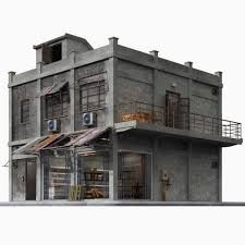 3d Model Game Ready Building Collection Obj Fbx 3ds Dae Lwo Lxo Max 3dm Dxf Scale Model Architecture 3d Model Architecture Apocalypse House