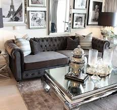 Dark Grey Tufted Sofa Glam Living Room Silver Living Room Glamour Living Room