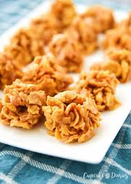 No Bake Peanut Butter Corn Flake Cookies Recipe Cornflake Cookies Buttered Corn Peanut Butter Cornflake Cookies