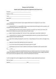 Eyelash And Or Eyebrow Extensions Agreement And Consent Form Consent Forms Lash Extensions Extensions