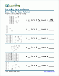 From there you can open the pdf in your browser. First Grade Math Worksheets Base 10 Blocks K5 Learning