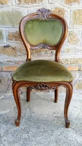 Pair Of Chairs Padded Green Velvet And Wood Vintage 60 Etsy Chair Chair Pads Classic Chair
