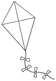 Kite With Bows Coloring Page Spring Kites Craft Kite Template Go Fly A Kite