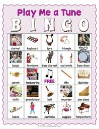 Musical Instruments Bingo Game Music Bingo Bingo Elementary Music