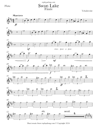 Free Flute Sheet Music For Swan Lake Finale By Tchaikovsky With Backing Tracks To Play Along Sheet Music Clarinet Sheet Music Cello Sheet Music
