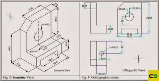 2d Drawing Isometric View And Orthographic View Caddskills Technical Drawing Drawings Isometric Drawing