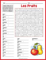 French Fruits Word Search Plus By Puzzles To Print Tpt French Worksheets Vocabulary Words Word Find