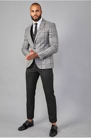 Codes promo, ventes flash, livraison offerte, trouvez le produit de vos rêves à prix réduit ! Veste De Costume Grise A Carreaux Blazer Veston Brentiny Paris