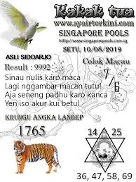 Syairtogel Kakak Tua Singapura Sabtu 10 Agustus 2019 Singapura Dewi Bulan Sydney