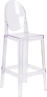 Amazon Com Flash Furniture Ghost Barstool With Oval Back In Transparent Crystal Kitchen Dining In 2020 Accent Chairs For Sale Bar Stools Contemporary Bar Stools
