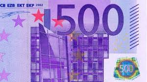 The european central bank issued euro banknotes in 1 different denominations, including this 500 euros banknote (first series). Der Bose Schein Geld