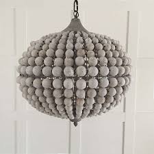 White Washed Wooden Beaded Chandelier Perfect Coastal Impacting Light Fitting Wooden Bead Chandelier Beaded Chandelier Beaded Lampshade