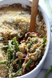 Gourmet Green Bean Casserole With Bacon Gruyere And Caramelized Onions Baker By Nature Recipe Gourmet Green Bean Casserole Green Bean Casserole Greenbean Casserole Recipe