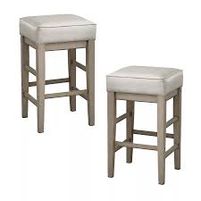 Lexicon 24 Inch Counter Height Wooden Bar Stool With Solid Wood Legs And Faux Leather Seat Kitchen Barstool Dinning Chair White Wooden Bar Stools Counter Height Stools Dinning Chairs
