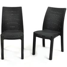 2 Pieces Monobloc Garden Chairs Resin Graphite Colour Outdoor Balcony Furniture Outdoor Balcony Furniture Balcony Furniture Garden Chairs