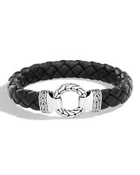 John Hardy Men S Classic Chain Braided Leather Bracelet Braided Leather Bracelet Black Leather Jewelry Ring Bracelet Chain