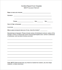 Incident Report Form Template Word 10 Templates Example Templates Example
