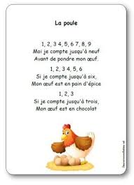 Paroles De La Comptine La Poule 1 2 3 4 5 6 7 8 9 Moi Je Compte Jusqu A Neuf Avant De Pondre Mon œ Comptines Comptine Illustree Les Oeufs De Paulette