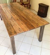 Handmade Wooden Table Made From Recycled Messmate And Mountain Ash Legs Recycled Reclaimed Wooden Table Wooden Tables Dining Table Rustic Dining