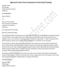 Get the opportunity you seek. Approval Letter From Company For Internship Training