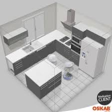 Cuisine Avec Ilot Central Grise Et Brillante Style Design Oskab Ilots Central Cuisine Ilot Cuisine Plan Cuisine Ilot