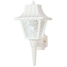 Westinghouse 1 Light White Exterior Wall Coach Light Sconce With Removable Tail Hi Impact Polycarbonate And Clear Textured Acrylic 6694600 The Home Depot Wall Lantern Outdoor Wall Lantern Exterior Light Fixtures
