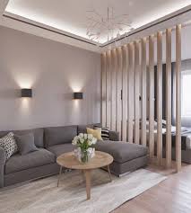 Such A Wood Plank Screen Doesn T Bring Total Privacy But It Still Separates The Spa Contemporary Decor Living Room Living Room Divider Living Room Decor Modern