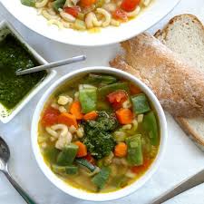 French Vegetable Soup Soupe Au Pistou From Provence The Secret Is The Pistou A Pesto Like Sauce Stirred Vegetarian Recipes Healthy Vegetable Chow Mein Soup