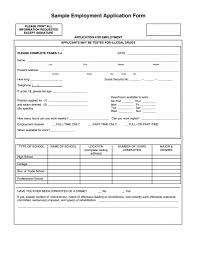 Sample Application Employment Application Job Application Job Application Template