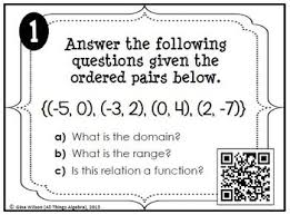 Relations Functions Domain And Range Task Cards By All Things Algebra Task Cards Relatable Functions Math